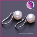 7-8mm button shape freshwater pearl hook earring wholesale